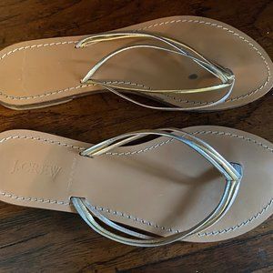 J.Crew Metallic Flip Flops